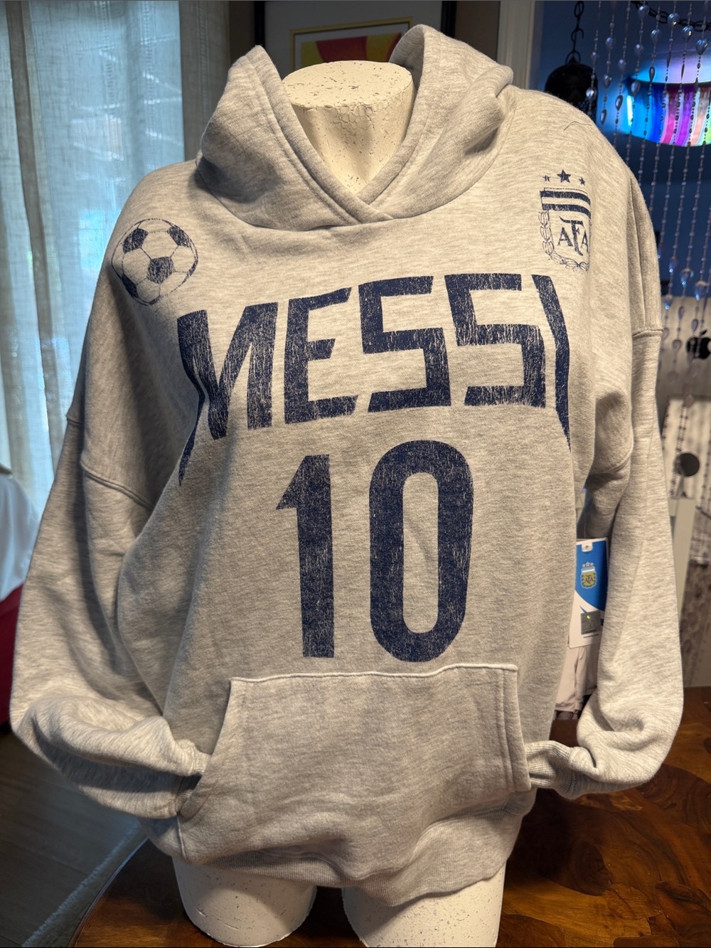 Mens Gray 'Messi 10' Crewneck Sweatshirt